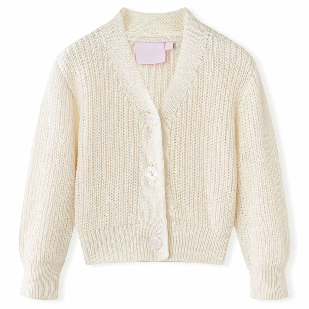 VidaXL Cardigan enfant tricoté 104 blanc neige