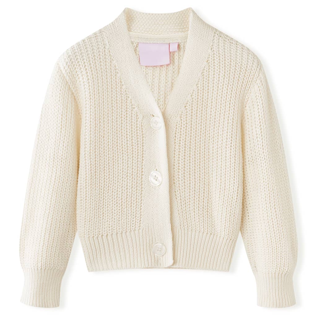 VidaXL Cardigan enfant tricoté 128 blanc neige