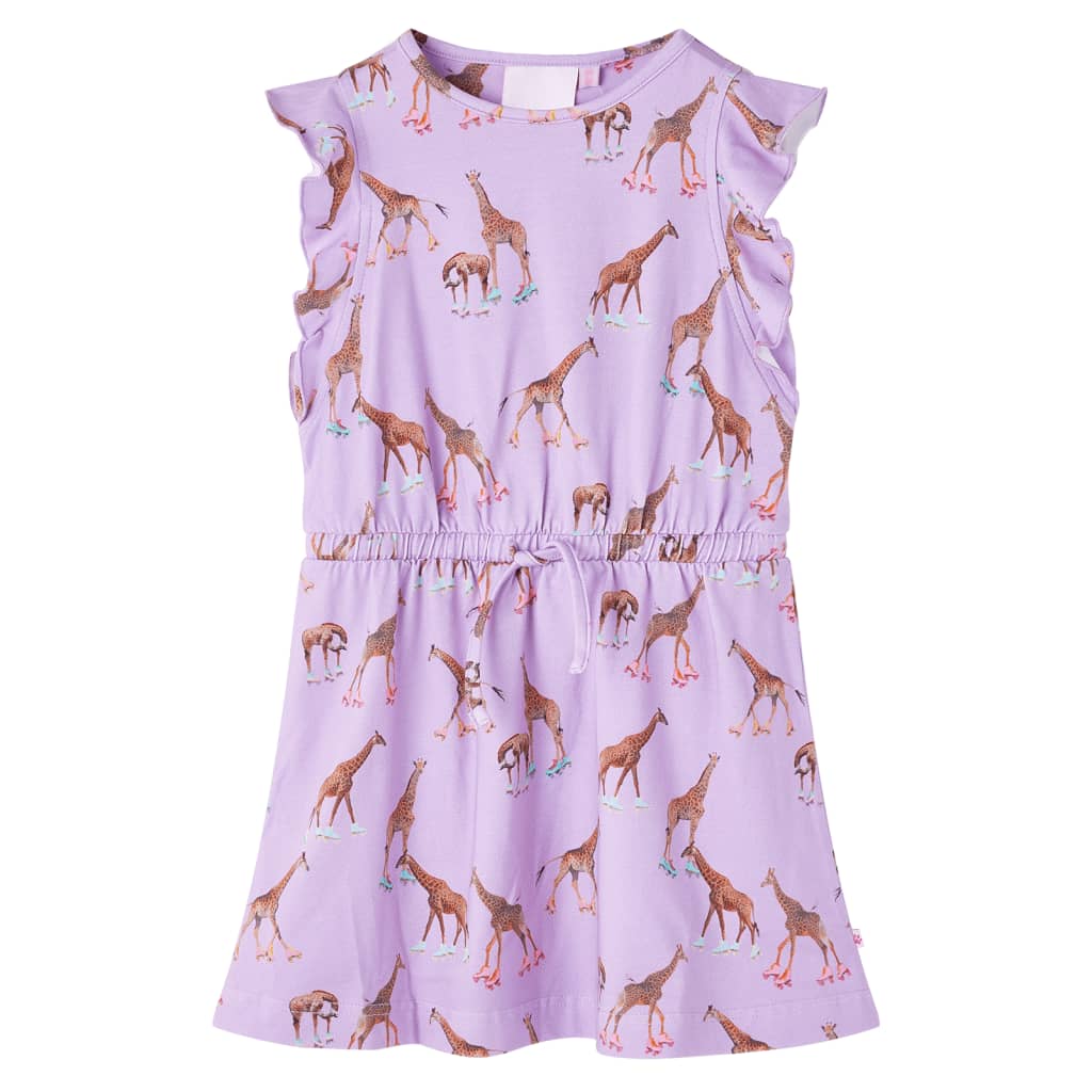 VidaXL robe enfant avec manches avec volants et cordon de serrage 92 lilas