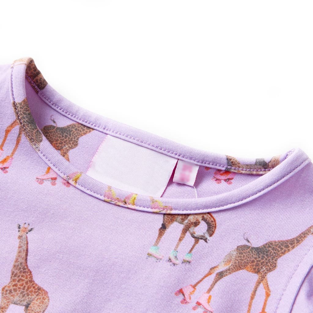 VidaXL Robe pour enfants avec manches à volants et cordon de serrage 116 lilas