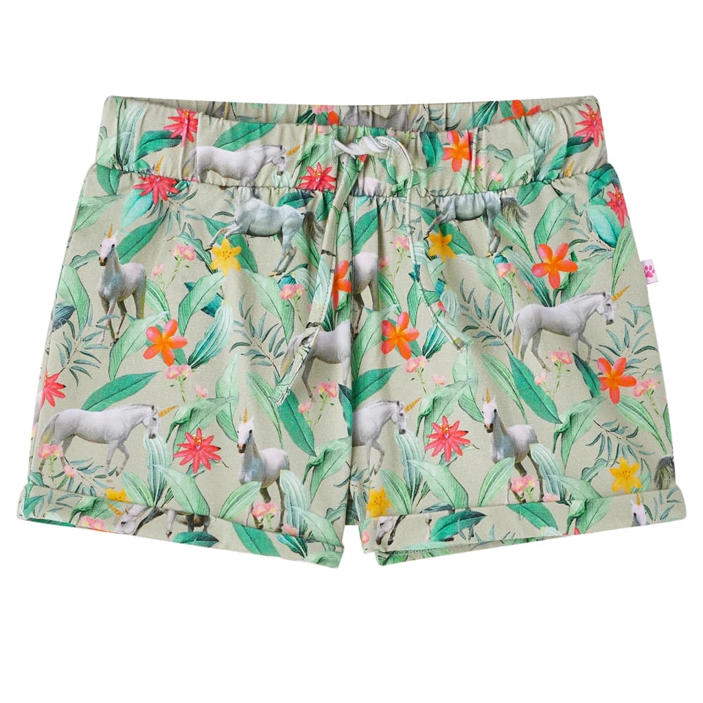 VidaXL Short enfant avec cordon de serrage 128 kaki clair