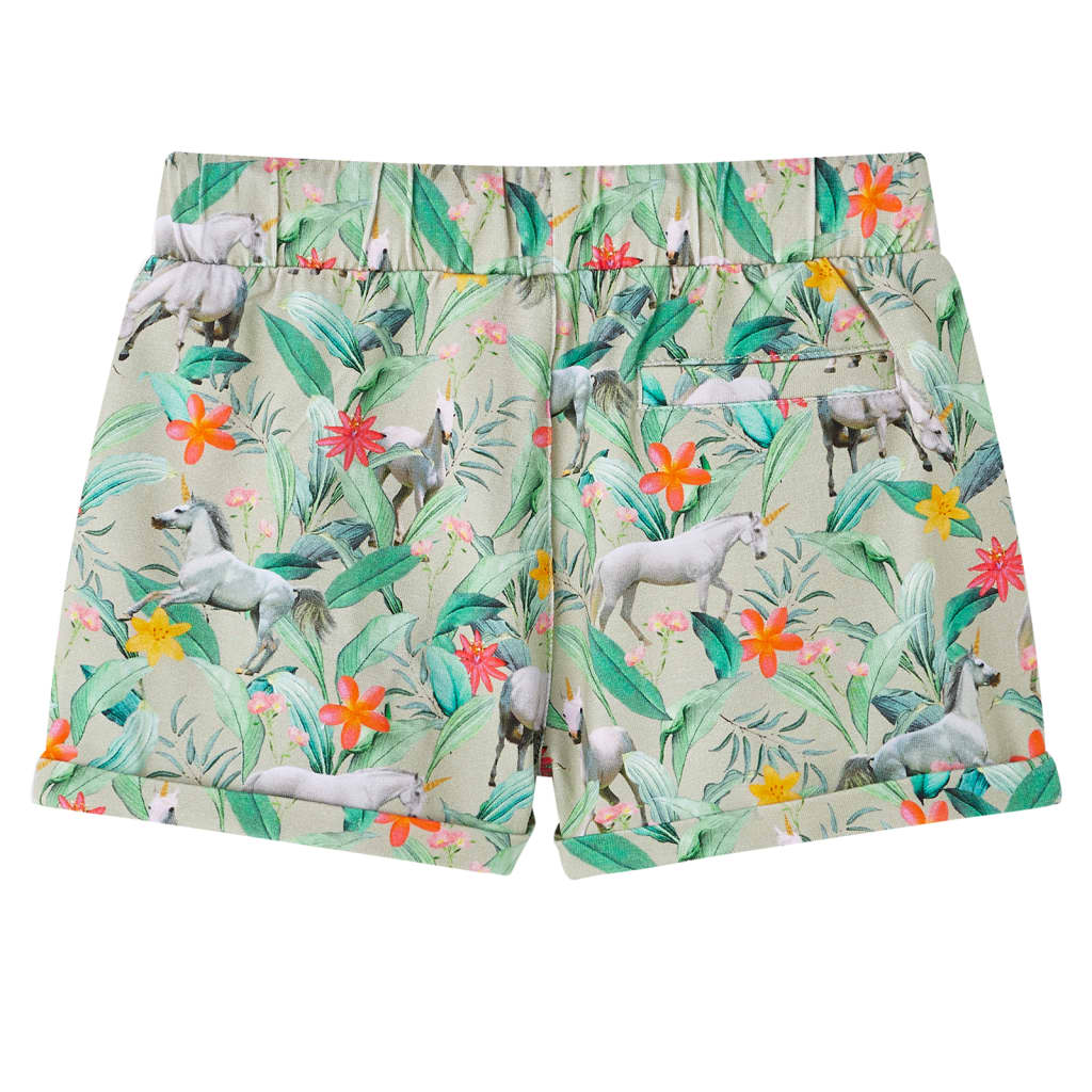 VidaXL Short enfant avec cordon de serrage 128 kaki clair