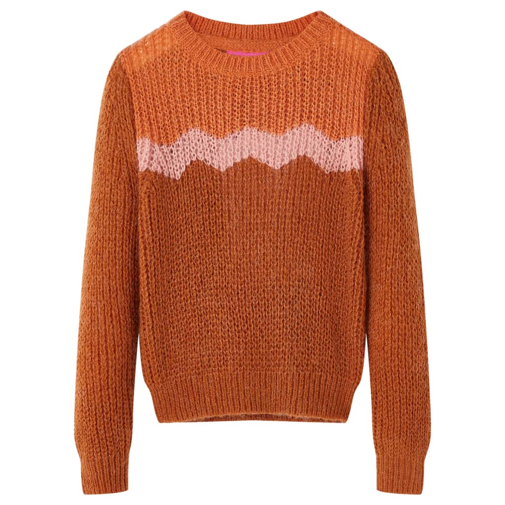 VidaXL Pull enfant tricoté 104 couleur cognac