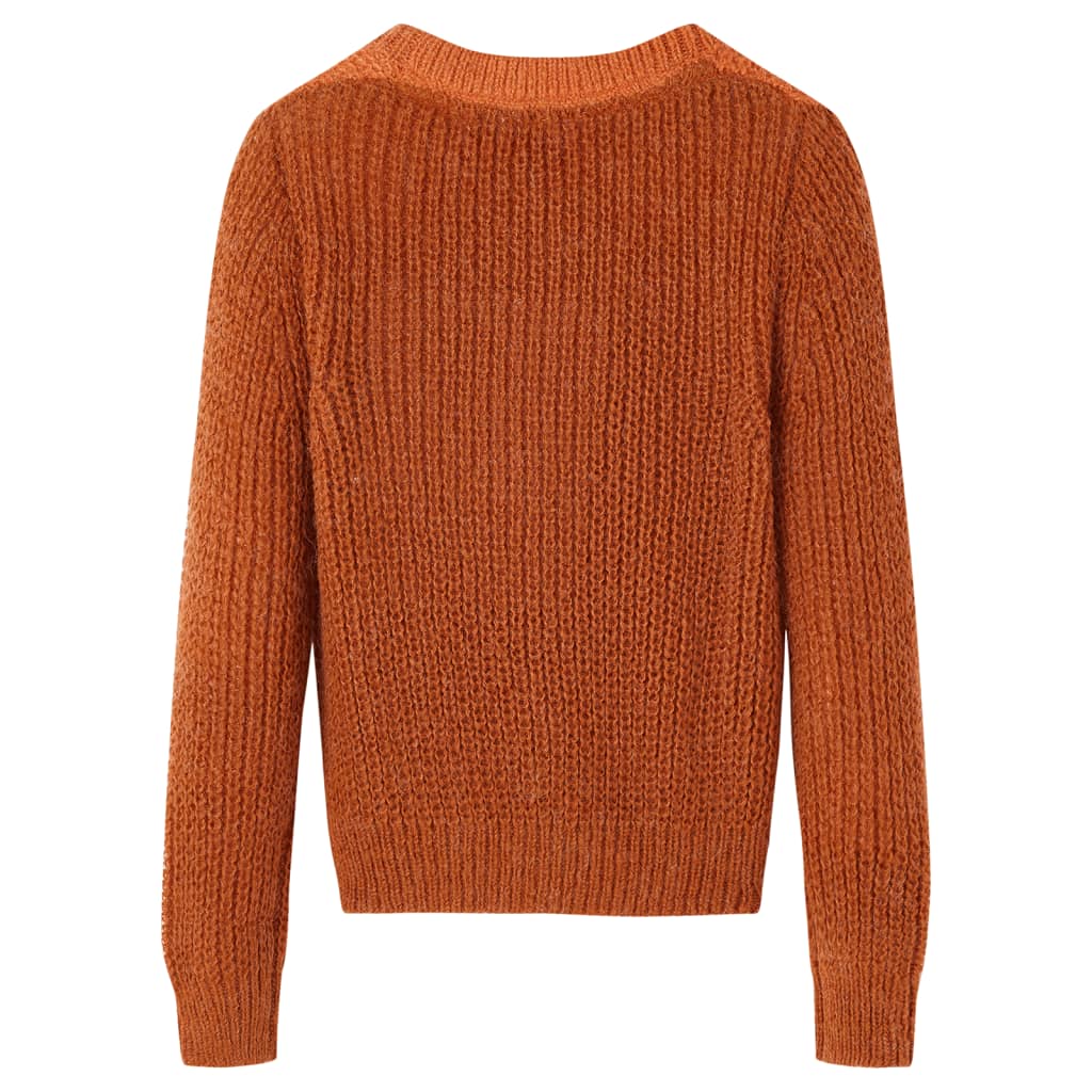 VidaXL Pull enfant tricoté 140 couleur cognac