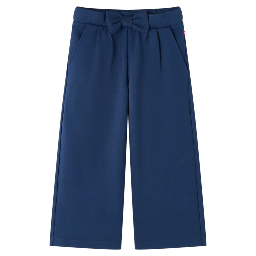 VidaXL Pantalon enfant à jambes larges 116 bleu marine