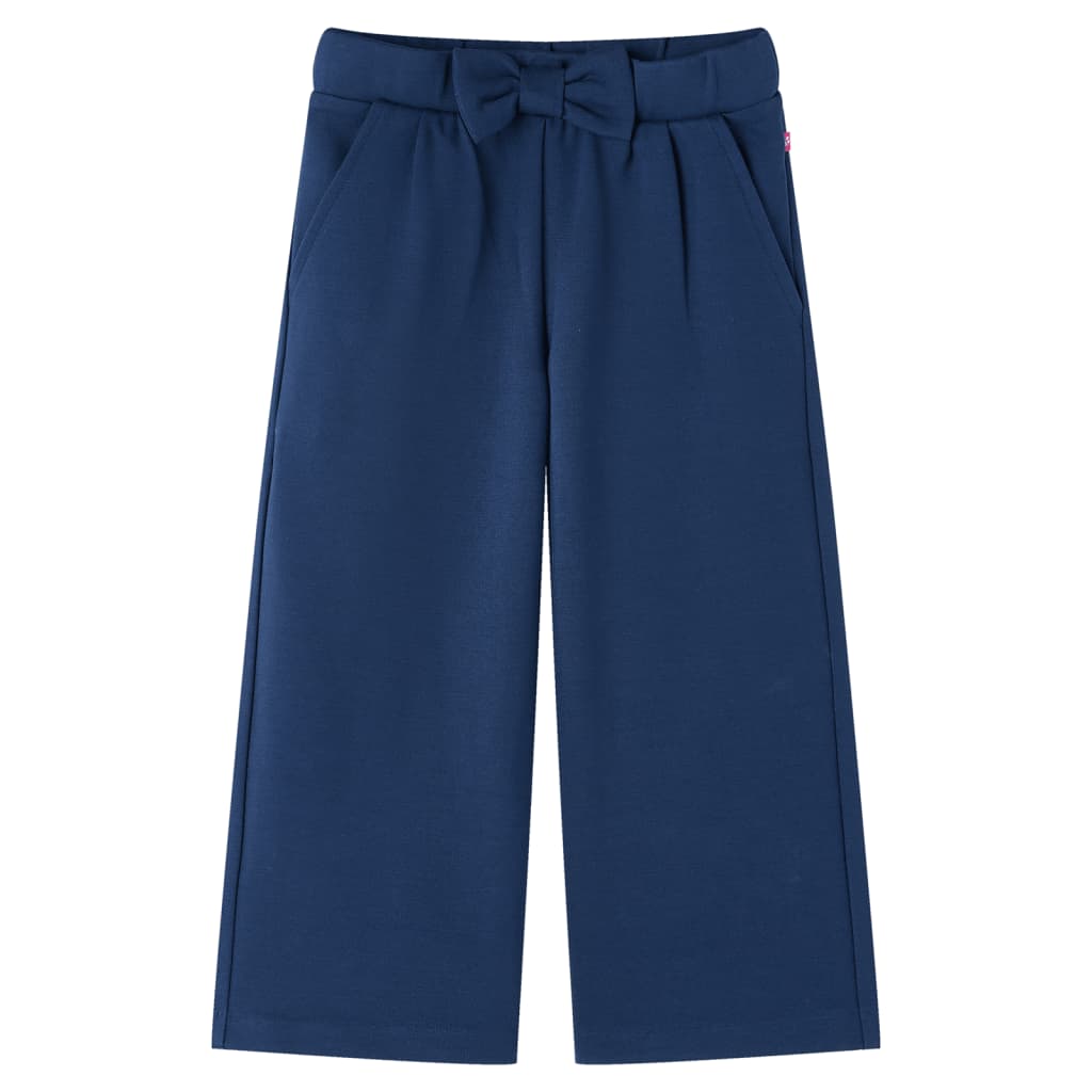 VidaXL Pantalon enfant à jambes larges 128 bleu marine