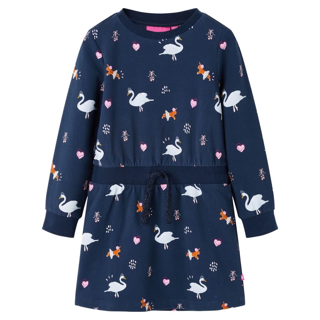 VidaXL Robe enfant à manches longues 92 bleu marine