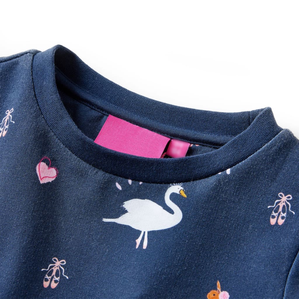 VidaXL Robe enfant à manches longues 92 bleu marine
