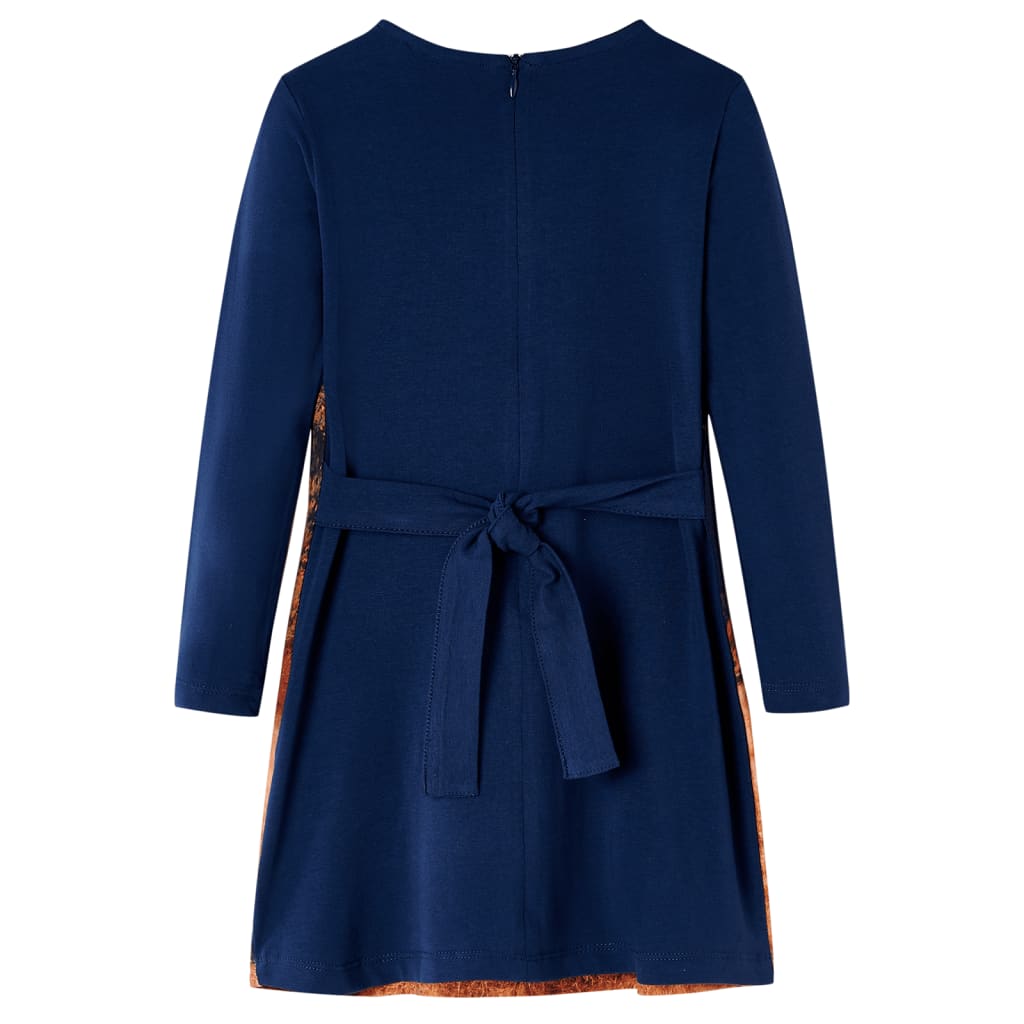 VidaXL Robe enfant à manches longues 140 bleu marine