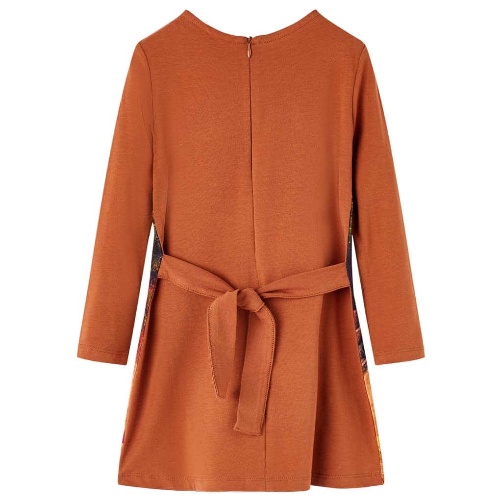 VidaXL Robe enfant à manches longues 104 couleur cognac