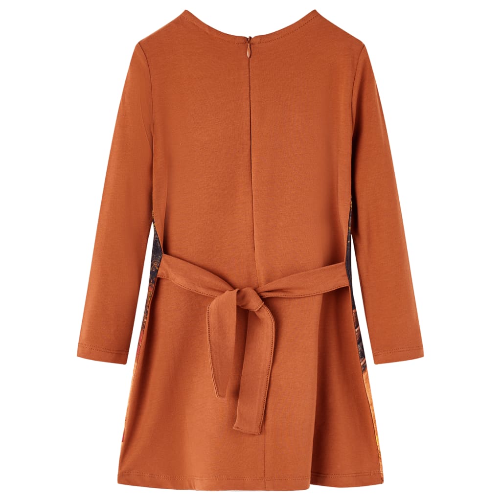 VidaXL Robe enfant à manches longues 128 couleur cognac