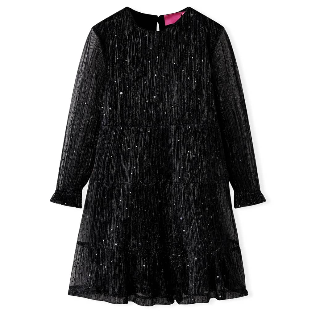 VidaXL Robe enfant à manches longues 140 noir