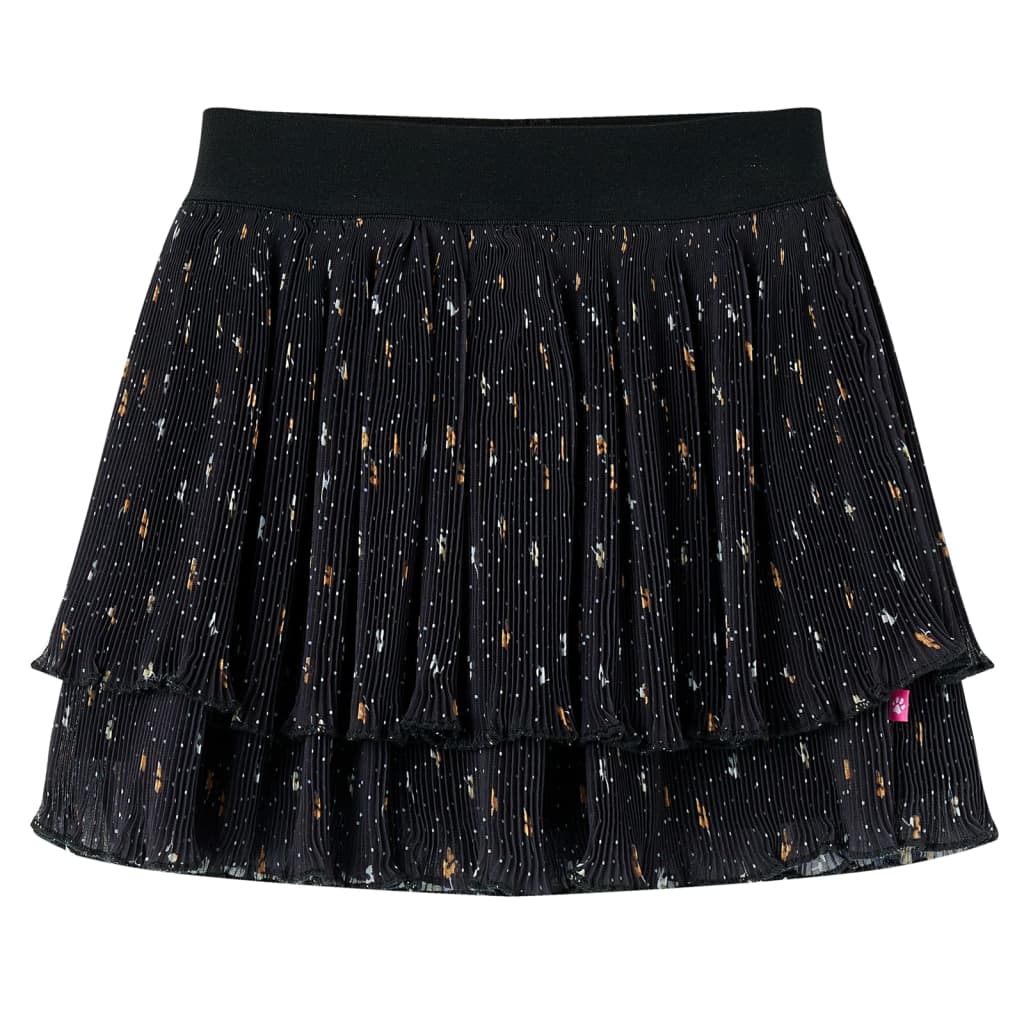 VidaXL Jupe enfant à volants superposés 128 noir