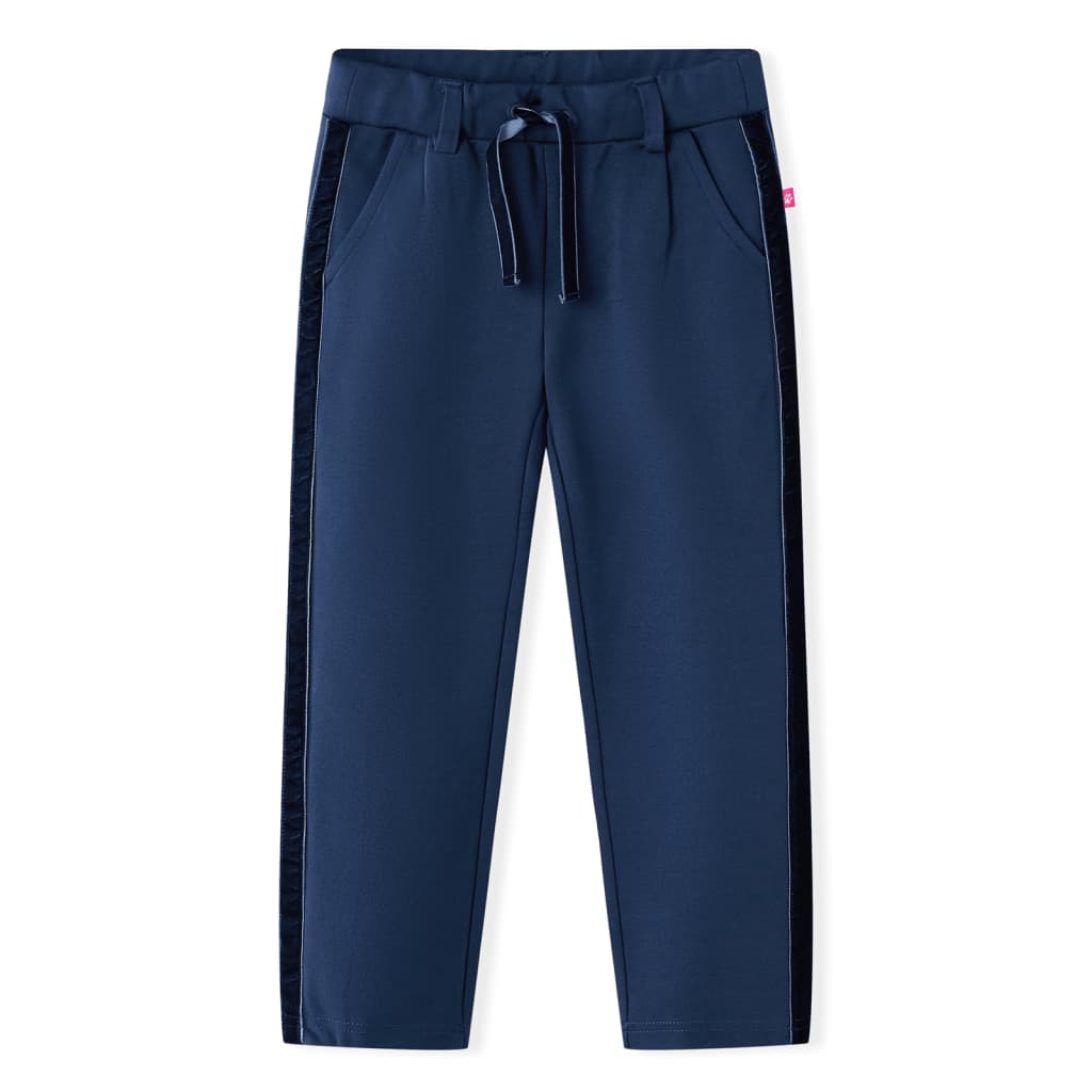 VidaXL Pantalon enfant avec bordure noire 128 bleu marine