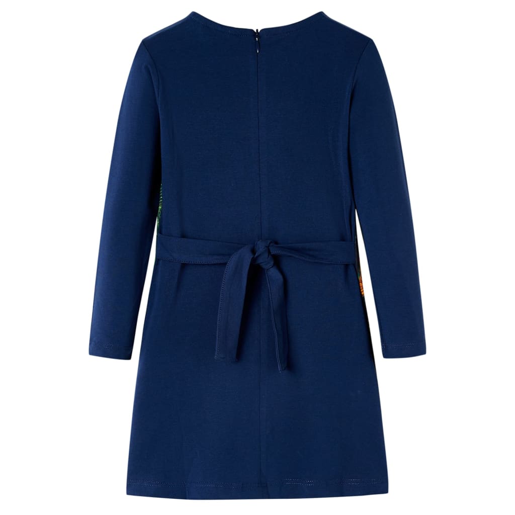 VidaXL Robe enfant à manches longues 140 bleu marine