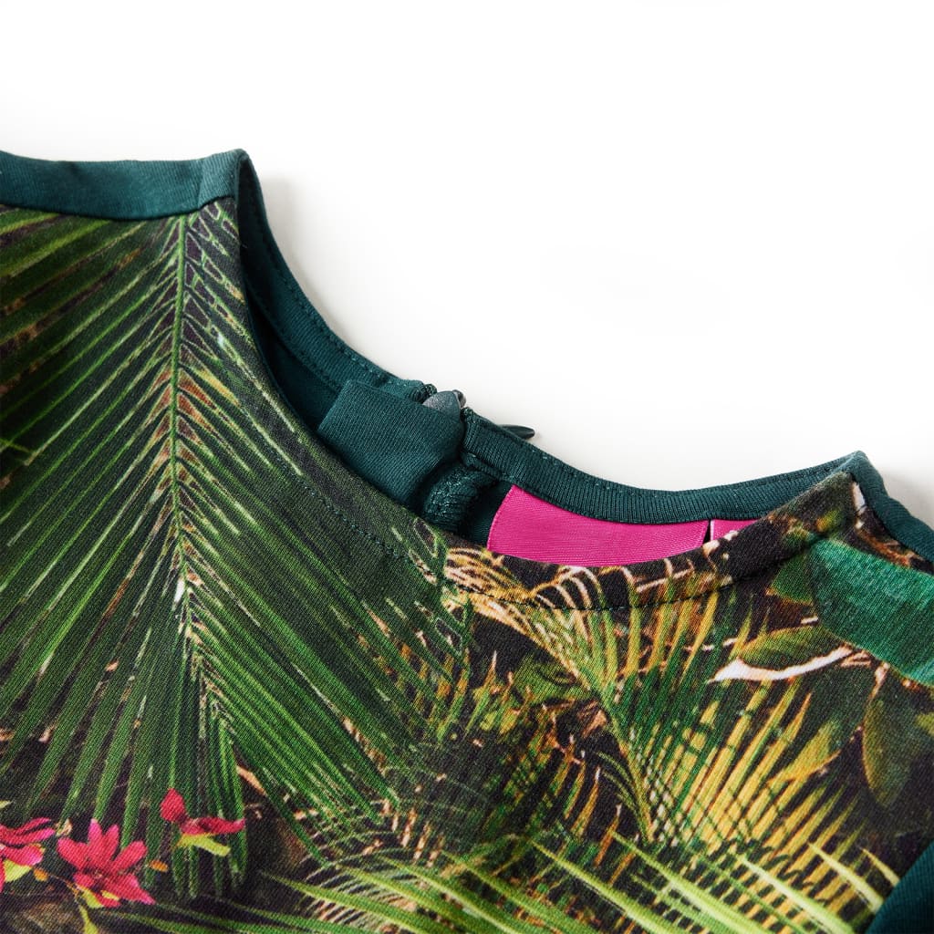 VidaXL Robe enfant à manches longues 116 vert foncé