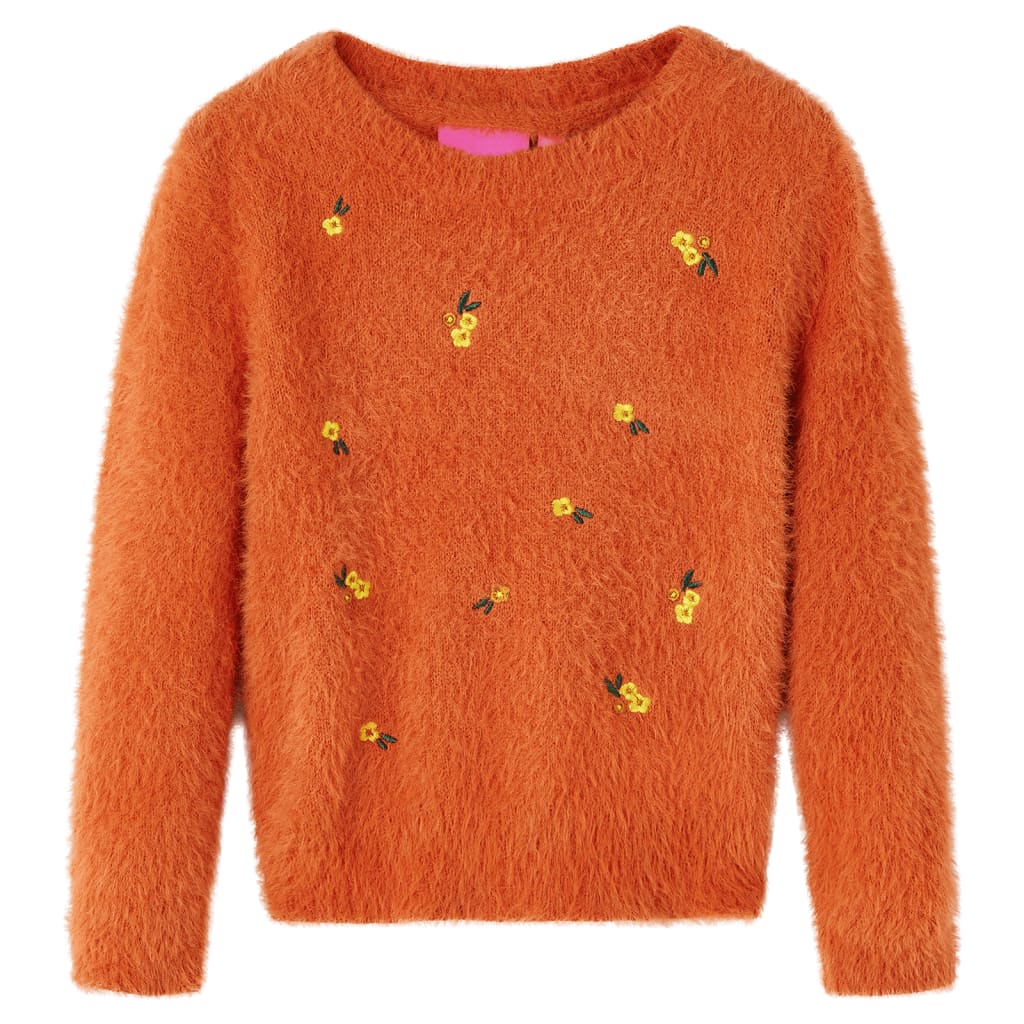 VidaXL Pull enfant tricoté 104 orange-marron