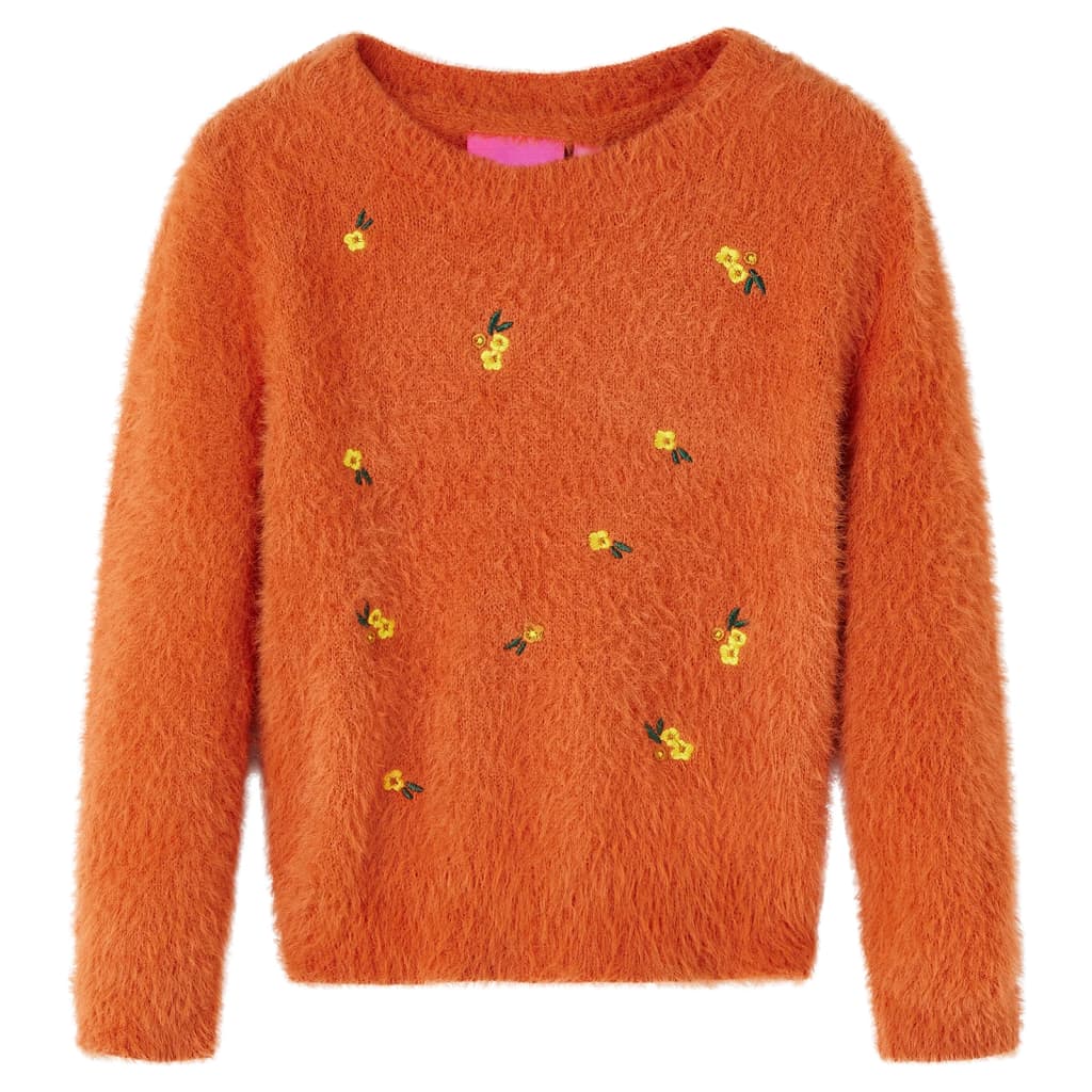 VidaXL Pull enfant tricoté 116 orange-marron