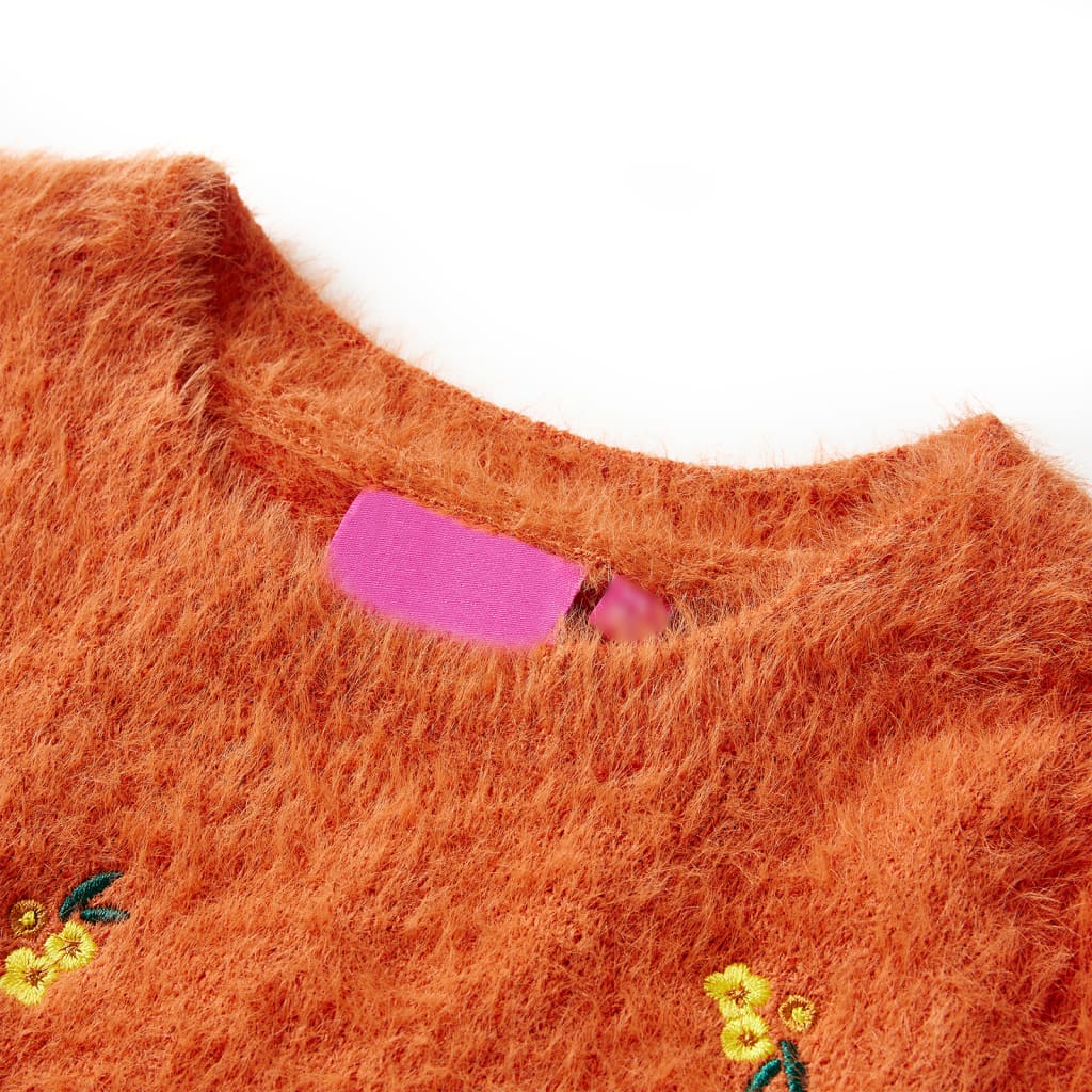 VidaXL Pull enfant tricoté 116 orange-marron