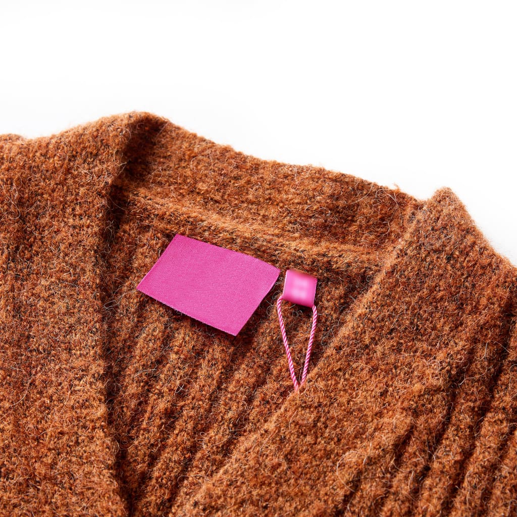 VidaXL Cardigan enfant tricoté 92 couleur cognac