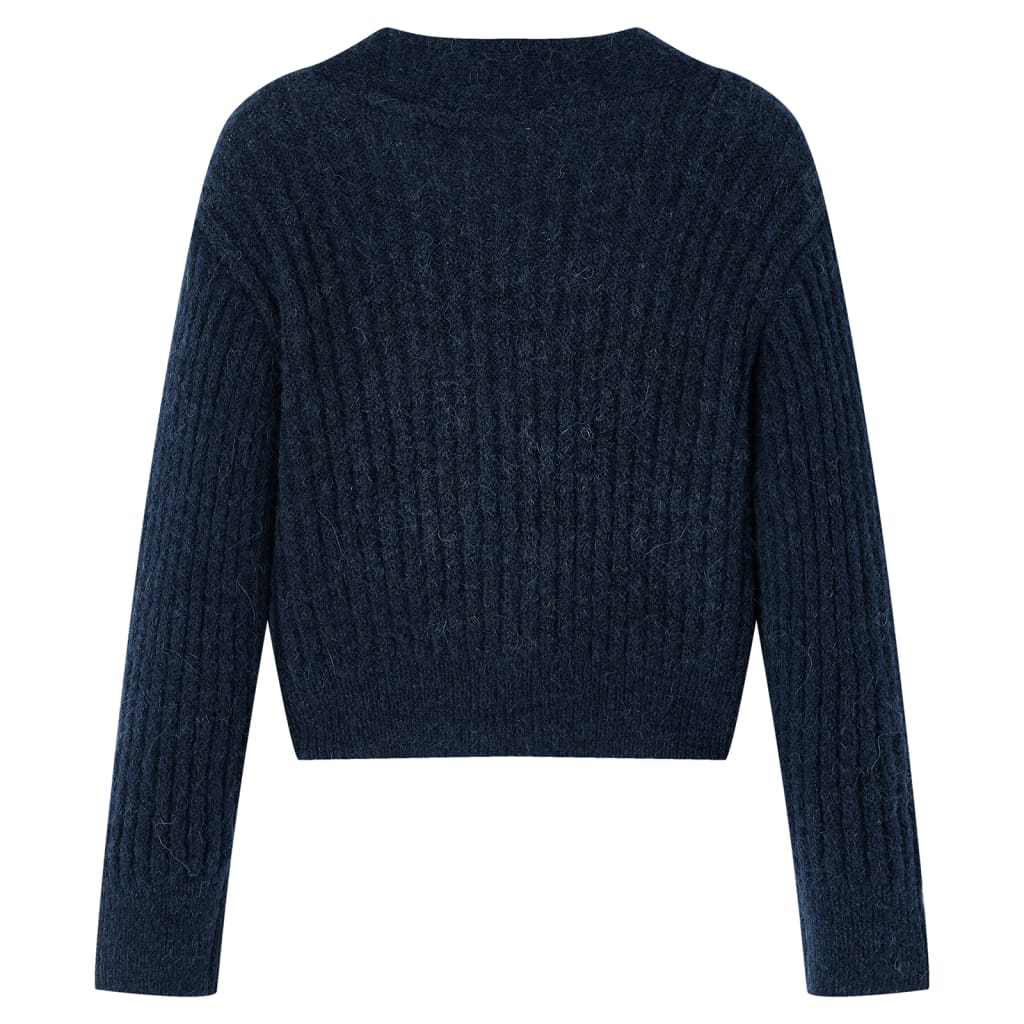VidaXL Cardigan enfant tricoté 92 bleu marine