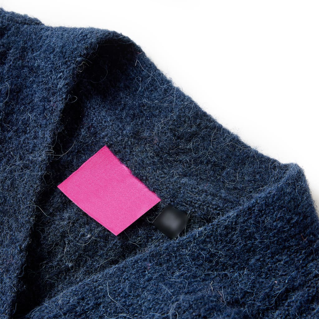 VidaXL Cardigan enfant tricoté 140 bleu marine