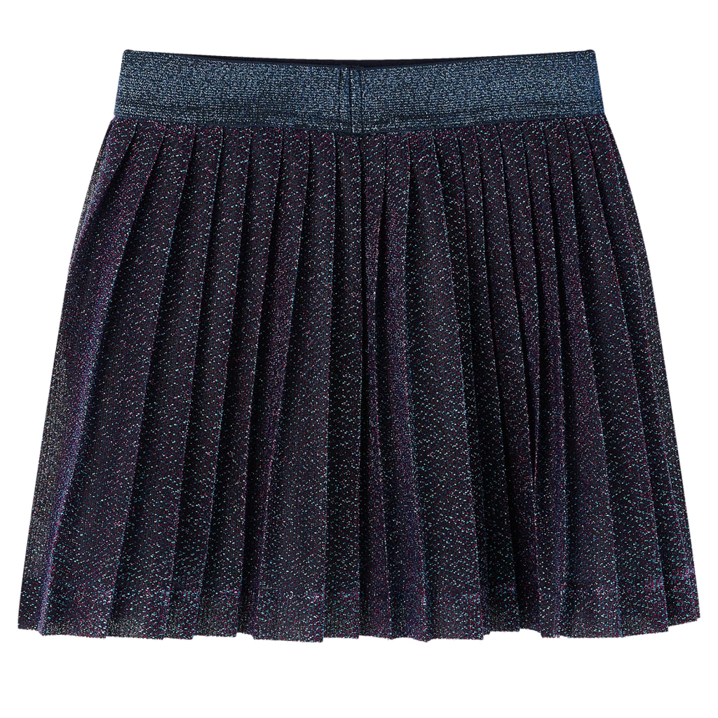 VidaXL Jupe enfant à paillettes 128 bleu marine