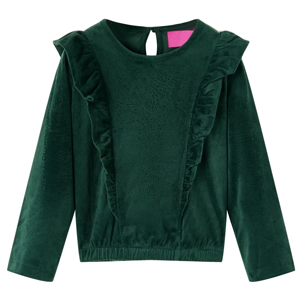 VidaXL Chemisier enfant à volants 92 vert foncé