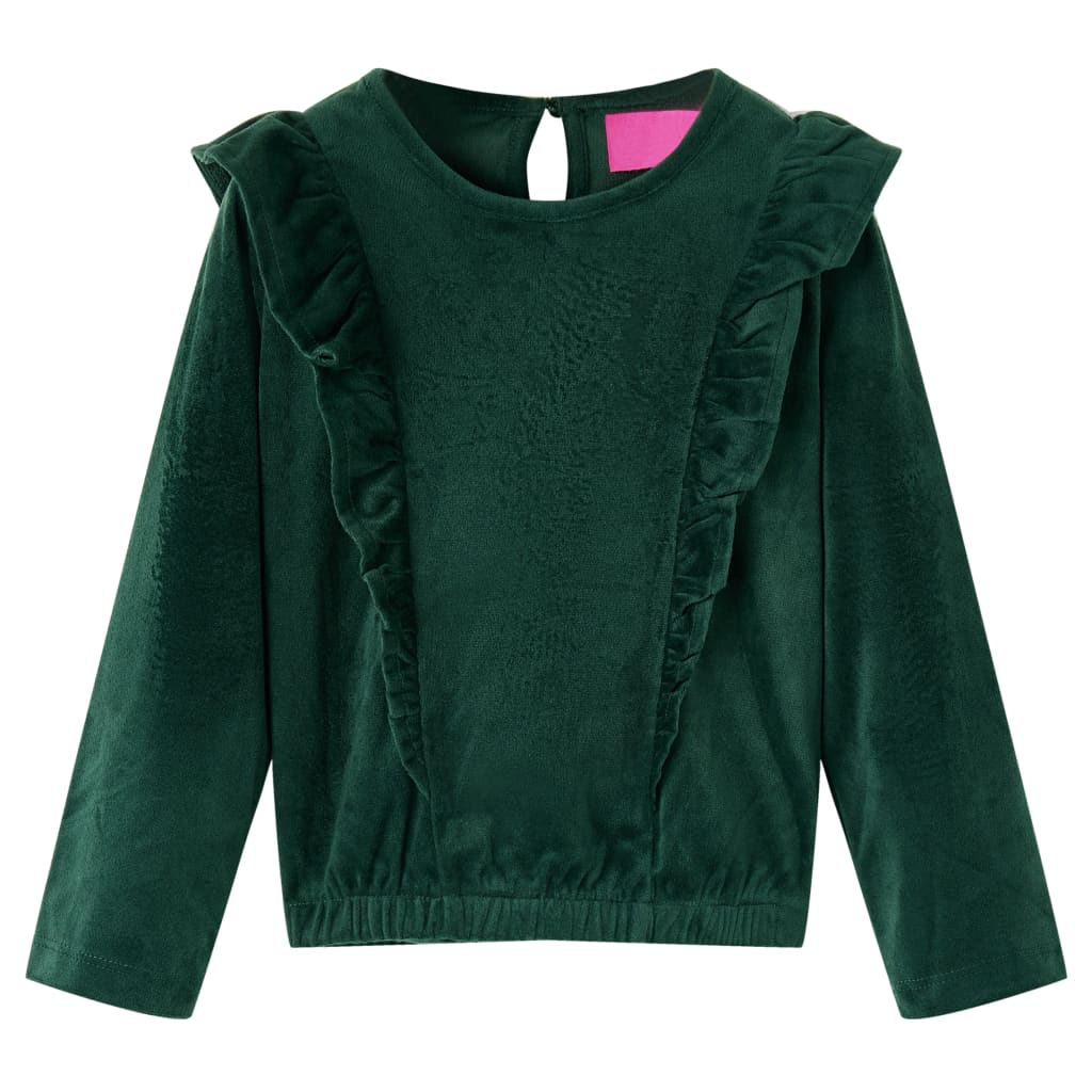 VidaXL Chemisier enfant à volants 104 vert foncé