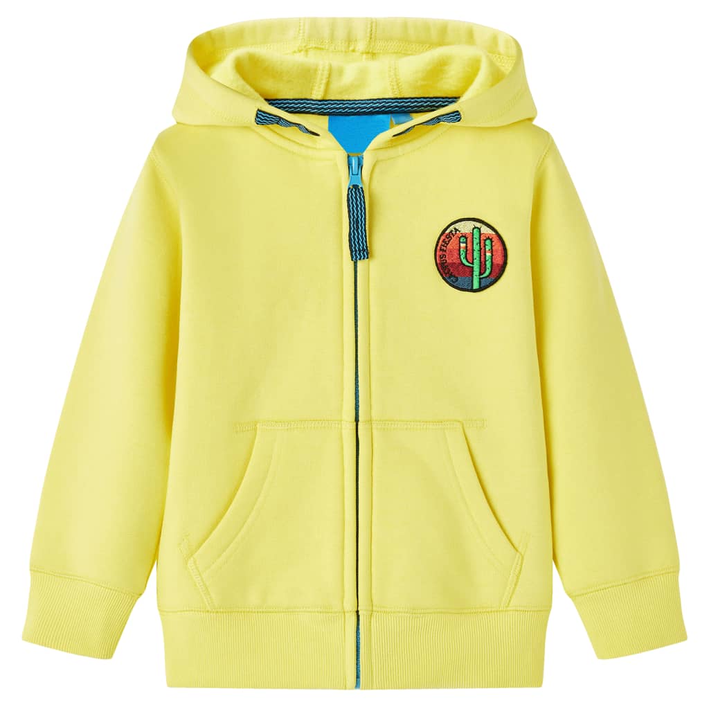 VidaXL Cardigan enfant avec capuche et fermeture éclair 92 jaune clair