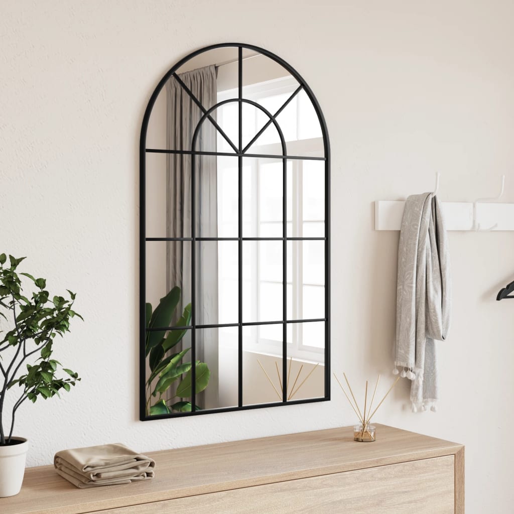 Vidaxx miroir mural arche 60x100 cm fer noir