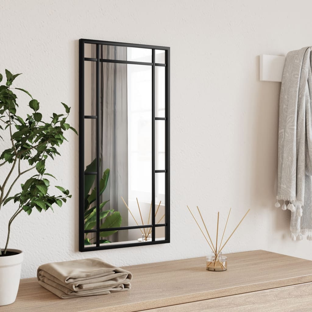 Vidaxx miroir mural rectangulaire 30x60 cm fer noir