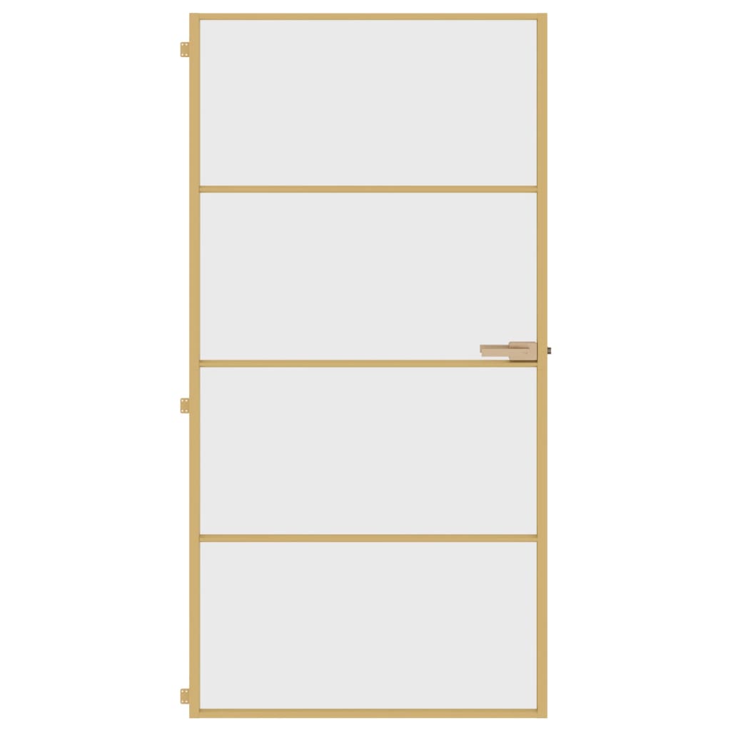 VidaXL Porte intérieure étroite 102,5x201,5 cm verre trempé et aluminium or