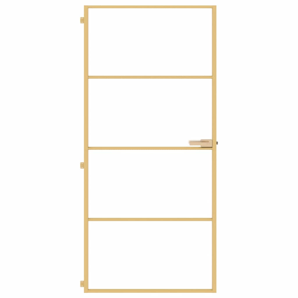 Vidaxx porte intérieure étroite 93x201,5 cm verre trempé et aluminium couleur or
