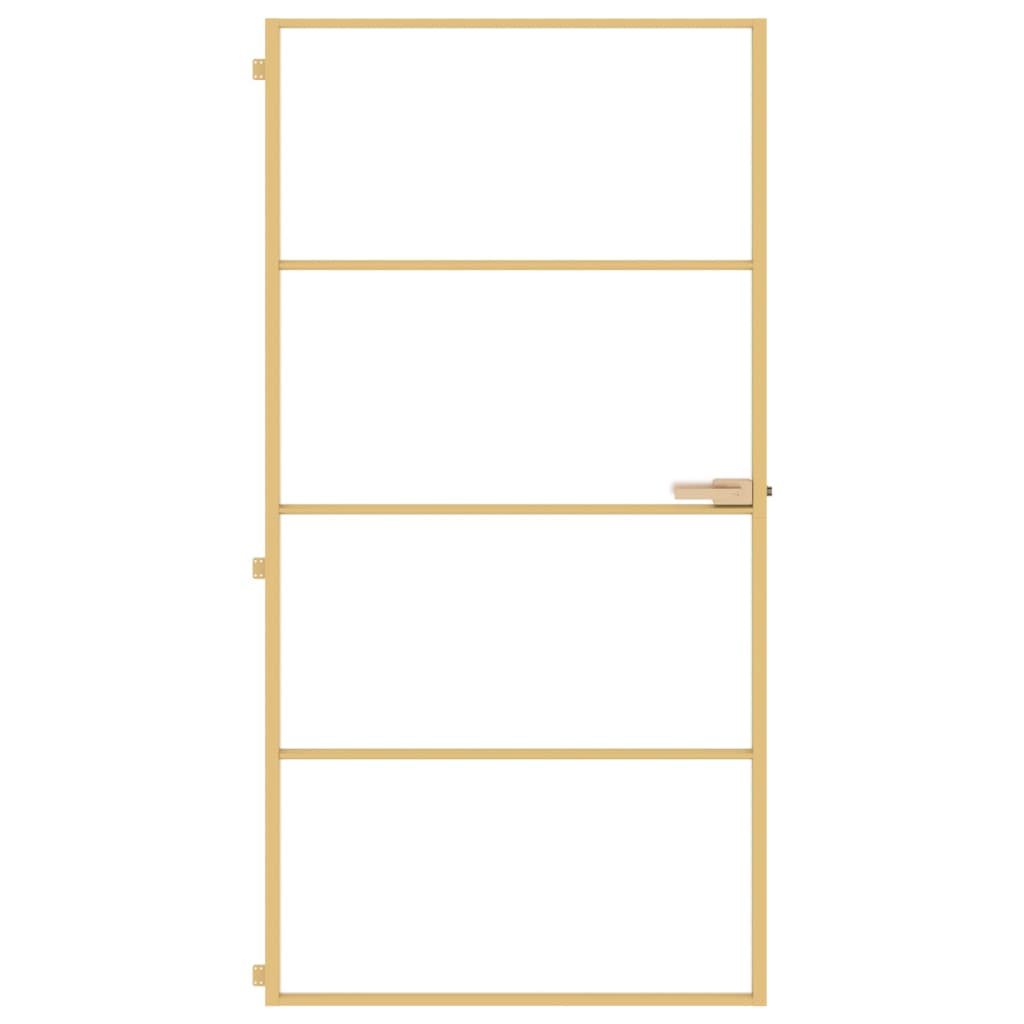 VidaXL Porte intérieure étroite 102,5x201,5 cm verre trempé et aluminium or