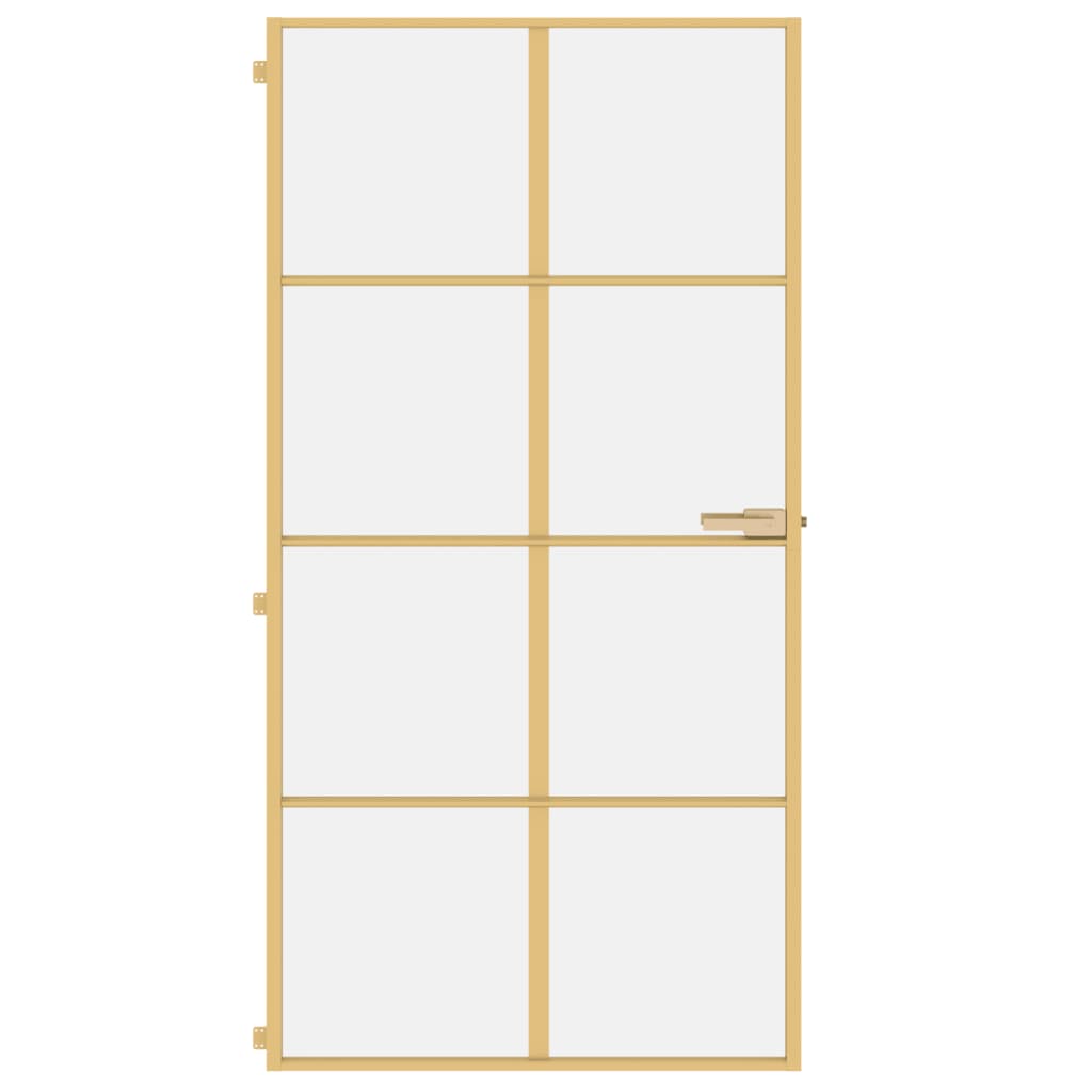 VidaXL Porte intérieure étroite 102,5x201,5 cm verre trempé et aluminium or