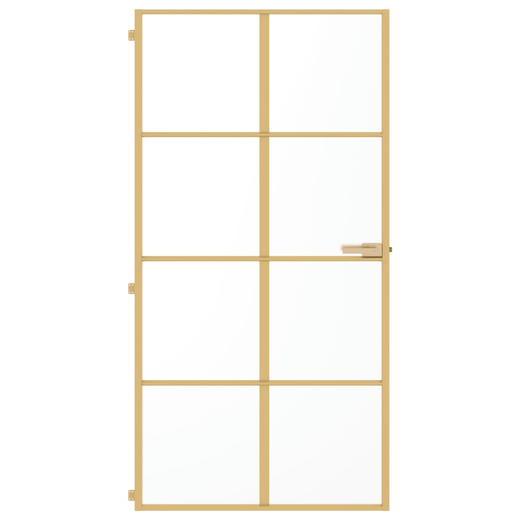 VidaXL Porte intérieure étroite 102,5x201,5 cm verre trempé et aluminium or