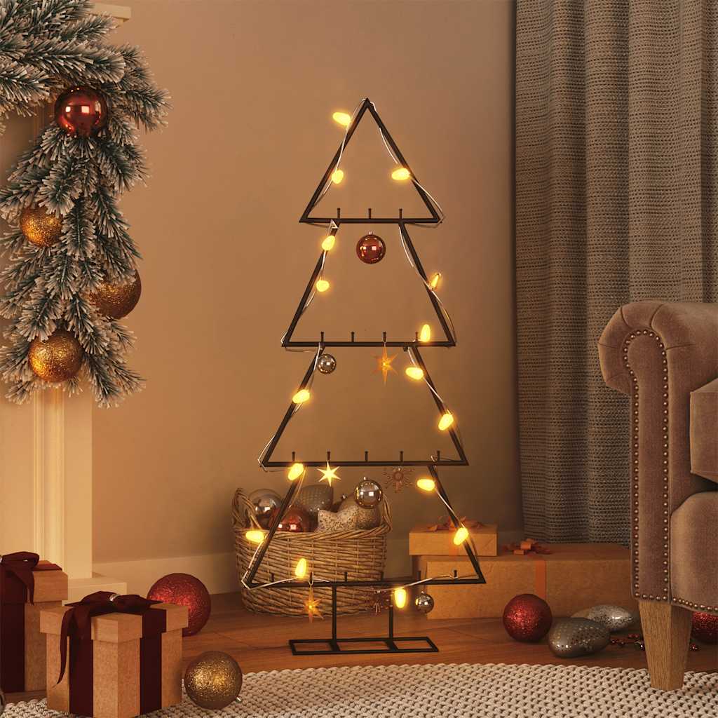 VidaXL décoration de Noël sapin de Noël 125 cm métal noir