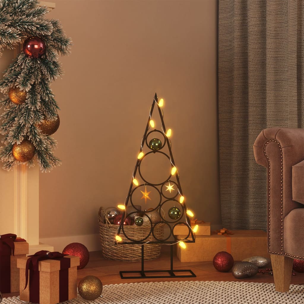 VidaXL décoration de Noël sapin de Noël 60 cm métal noir