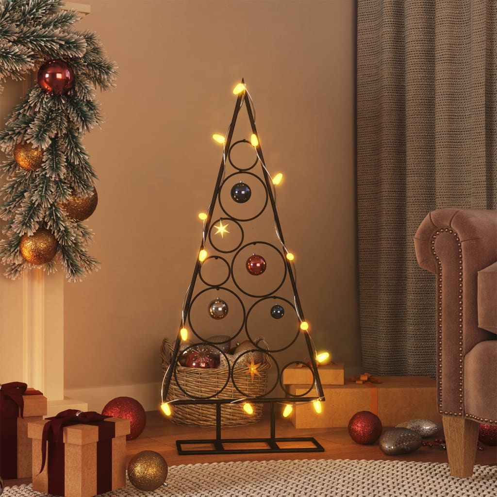 VidaXL décoration de Noël sapin de Noël 90 cm métal noir