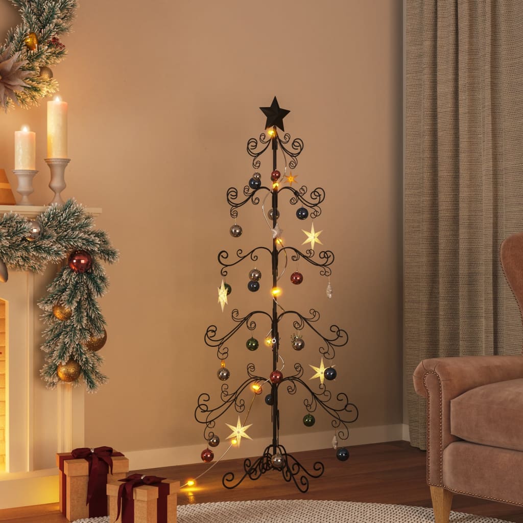 VidaXL décoration de Noël sapin de Noël 150 cm métal noir