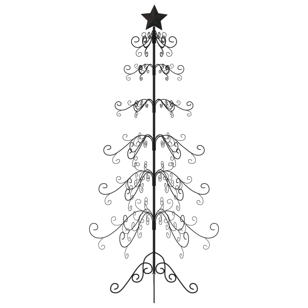 VidaXL décoration de Noël sapin de Noël 215 cm métal noir