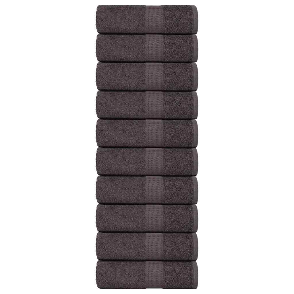 VidaXL débarbouillettes 10 pièces grenouille anthracite 30x30 cm 100% coton