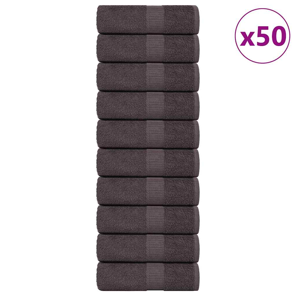 VidaXL débarbouillettes 50 pièces grenouille anthracite 30x30 cm 100% coton