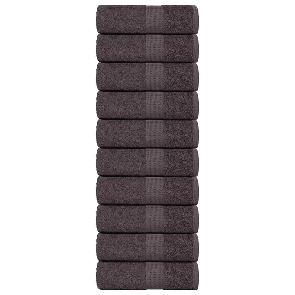 VidaXL serviettes invités 10pcs 30x50cm 360g m² 100% coton anthracite