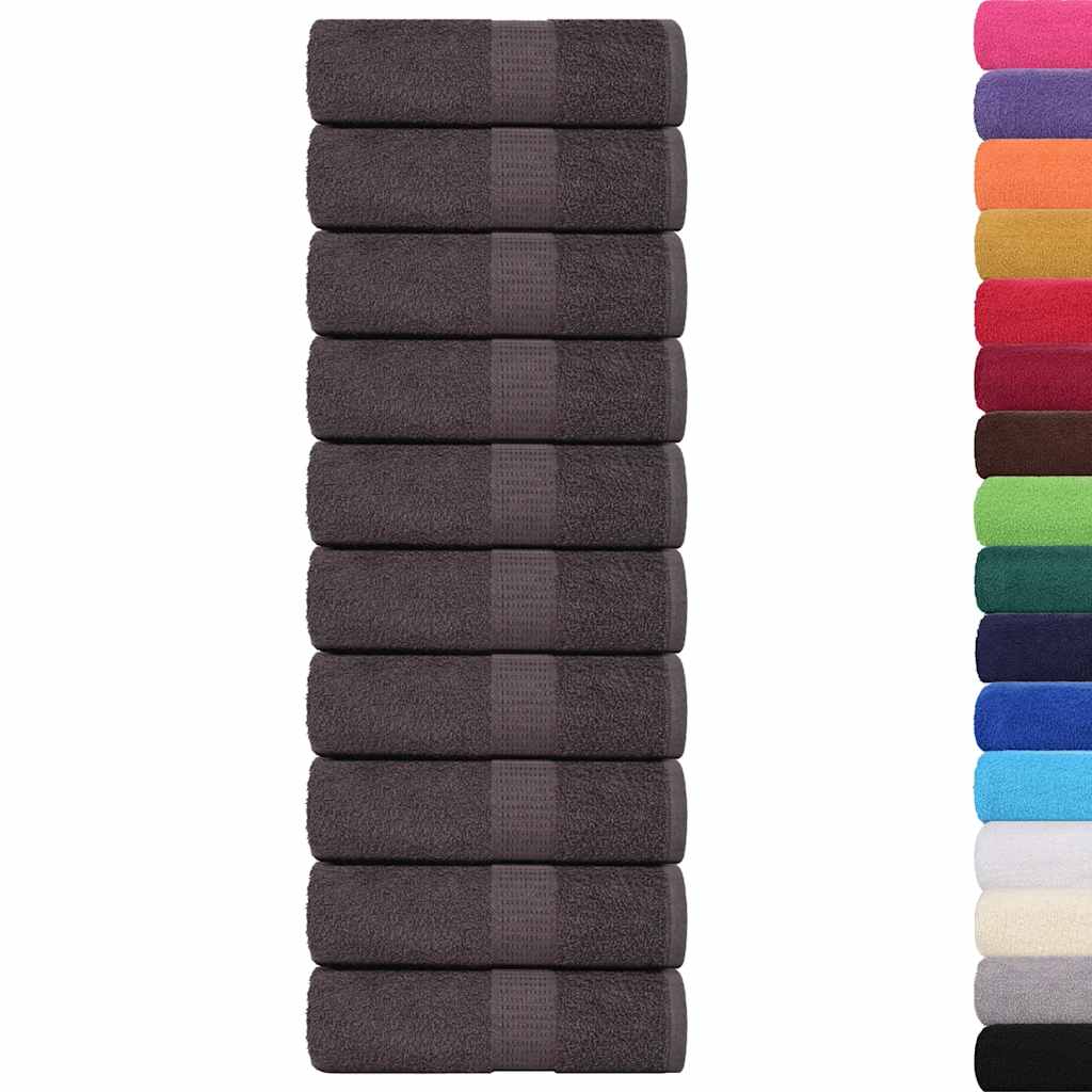 VidaXL serviettes invités 10pcs 30x50cm 360g m² 100% coton anthracite