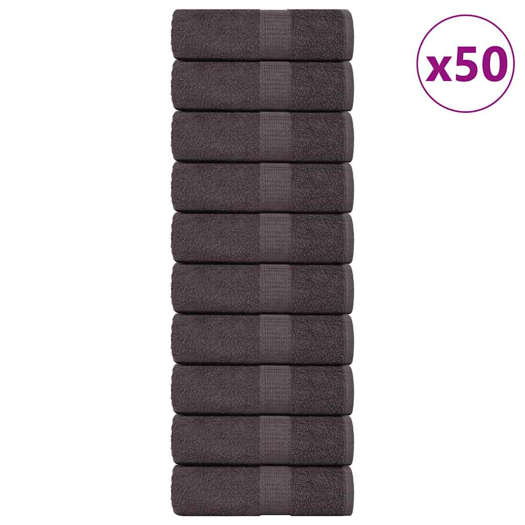 VidaXL serviettes invités 50pcs 30x50cm 360g m² 100% coton anthracite