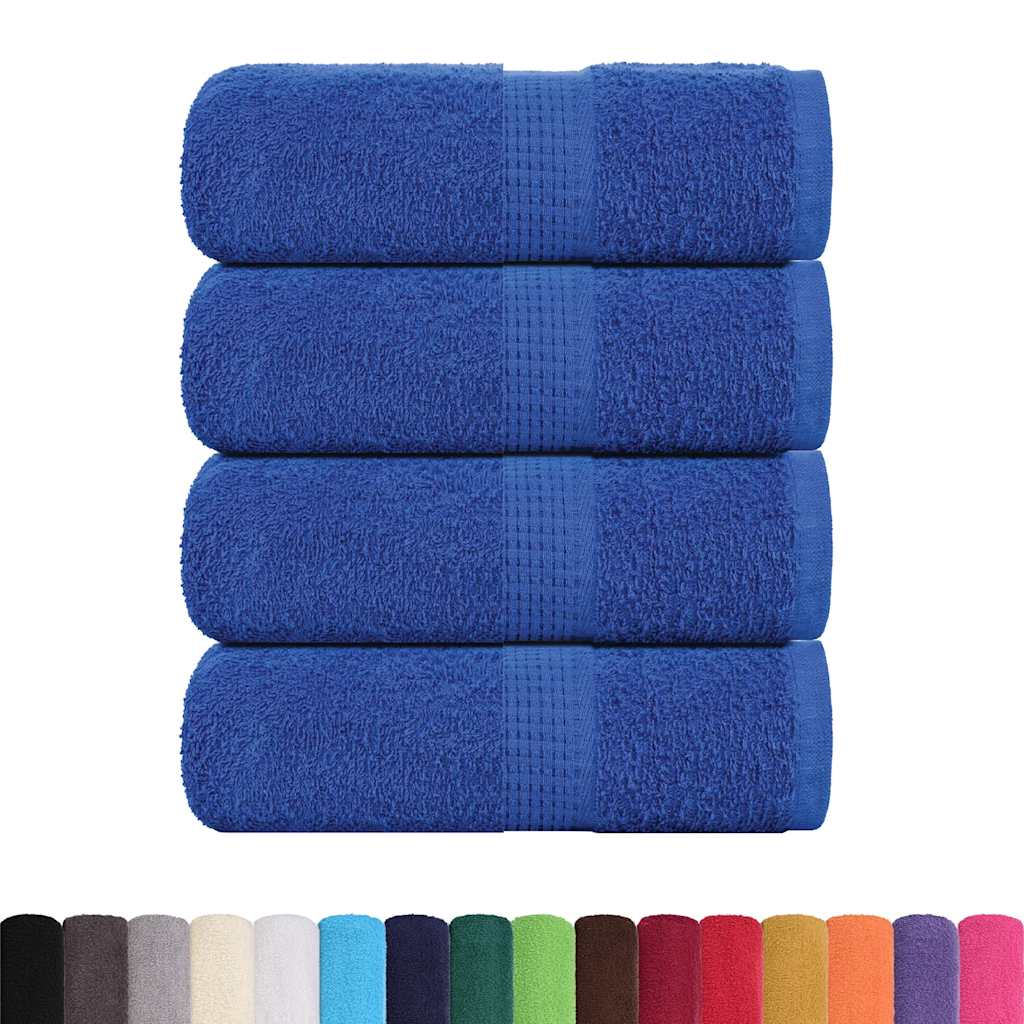 VidaXL serviettes invités 4 pcs 30x50 cm 360 g m² 100% coton bleu