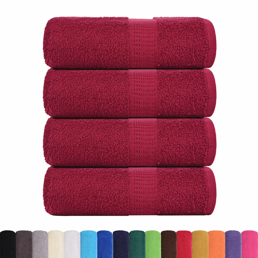 Vidaxx débarbouillettes 4 pièces grenouille bordeaux 30x30 cm 100% coton