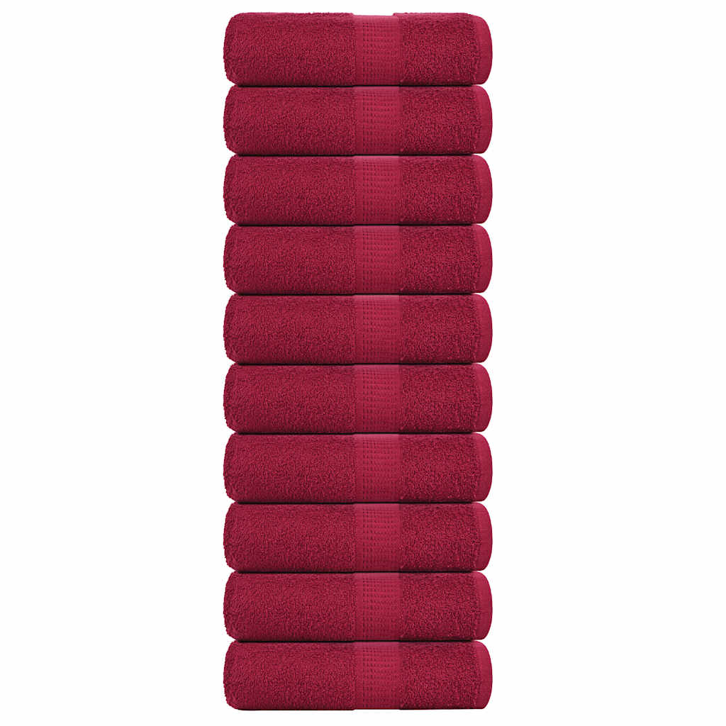Vidaxx débarbouillettes 10 pièces grenouille bordeaux 30x30 cm 100% coton